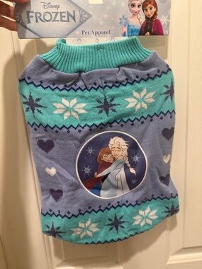 NWT DISNEY FROZEN DOG SWEATER BLUE WINTER SNOW MEDIUM